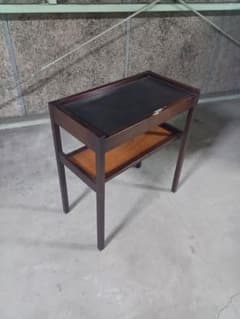 ★①Vtg オールド カリモク 木製 2段ラック サイドテーブル★昭和 ☆②Vtg オールド カリモク 木製 サイドテーブル2段ラック☆昭和レトロ