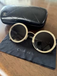 【CHANEL シャネル】サングラス 黒 サークル サングラス/メガネケース付きのサムネイル