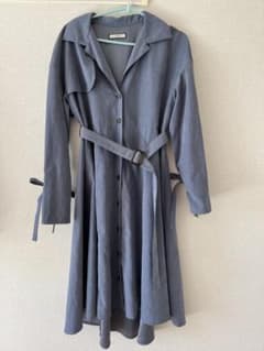 jouetie 2WAY トレンチロングワンピース ブルーグレー