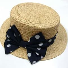 KidsForet♥ドット柄りぼん♡麦わら帽子のサムネイル