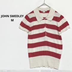 JOHN SMEDLEY ボーダーポロニット 赤白 M 英国製 難あり J835 - メルカリ