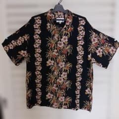 IOLANI アロハシャツ XL フラワー レイ柄 黒 - メルカリ