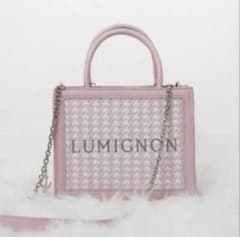 ルミニョン Lumignon houndstooth 2way bag ピンク - メルカリ