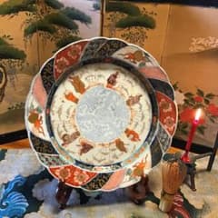 838 古伊万里　染錦手　七賢人図　輪花型　1尺皿 838 古伊万里 染錦手 七賢人図 輪花型 1尺皿 - メルカリ