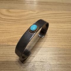 ゴローズ goro's 金縄ターコイズ付き平打ちバングル ブレスレット