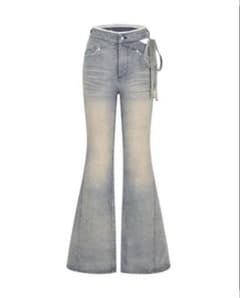 andwang Corset CutOut Ribbon Flare Denim - メルカリ
