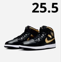 ■新品29.0cm■ナイキ エア ジョーダン１MID ブラック/ゴールド JORDAN BRAND AIR JORDAN 1 MID BLACK/METALLIC GOLD-WHITE