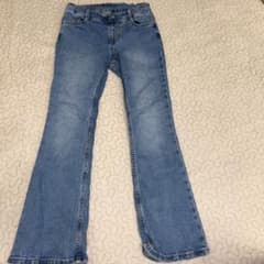 GU キッズ フレアデニムパンツ ライトブルー　130cmのサムネイル