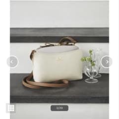 & chouette ハンドル金具バイカラー ショルダーバッグ オフホワイトのサムネイル