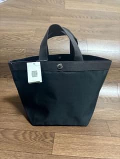 Herve Chapelier舟型トートハンドバッグ コットントM Herve Chapelier舟型トートハンドバッグ コットントMブラックXモカ