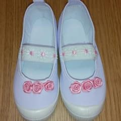 上履き16センチ☆上履きデコ☆小さなお花☆ハンドメイド（新品未使用）のサムネイル