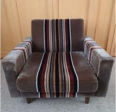 レトロ調 ストライプ柄 1人掛けソファ - メルカリ