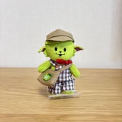 メメル ぬい服 茶色チェック サロペット、ショルダー、キャップ 3点