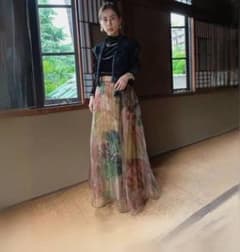 Ameri UND WILLOW PAINT PLEATS SKIRTのサムネイル