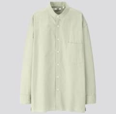 ストライプスタンドカラーシャツ　グリーン　UNIQLO Uのサムネイル