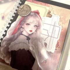 おすそ分け帳☆コラージュ☆シール【OM004】お花☆女の子ゴシック黒のサムネイル