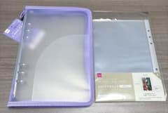 ダイソー 6リングファイル パープル クリアポケット　A5 シール帳のサムネイル
