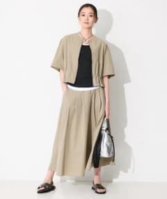 【新品同様/試着のみ】INDIVI 軽量マキシ丈タックスカート（撥水／UVケア）のサムネイル