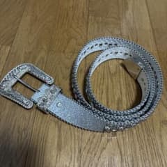 ラインストーン スタッズ ベルト シルバーのサムネイル