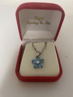 Flower necklace, sterling silver 925