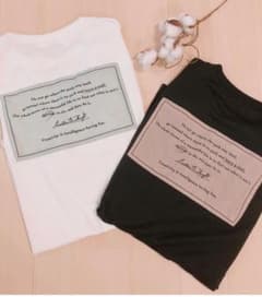 しまむら　アップリケチュニックTシャツ　バックプリントTシャツ　バックロゴTのサムネイル