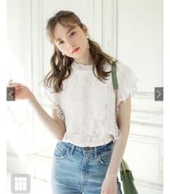 GRL フレンチスリーブレースブラウス[ze490] オフホワイトのサムネイル