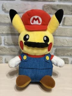 最終お値下げ　【マリオピカチュウ】 コラボ ぬいぐるみ　ポケモン　紙タグ無 マリオピカチュウ】 コラボ ぬいぐるみ ポケモン 紙タグ無 - メルカリ