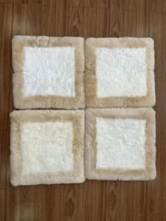 えびすさま専用　極美品　高級ムートンスクエアラグのサムネイル