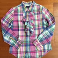 ラルフローレン140㎝チェックフリルシャツのサムネイル