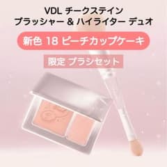 VDL 티크스테인 블러셔 & 하이라이터 듀오 18 브러쉬