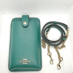 新品コーチ クロスグレイン フォン クロスボディ スマホショルダー 