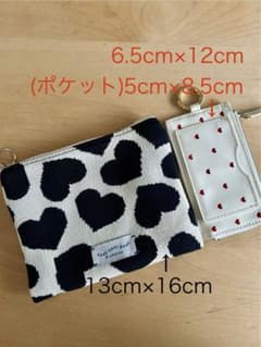 neat neat neat ハート柄ポーチ＆カードケース 2点セットのサムネイル
