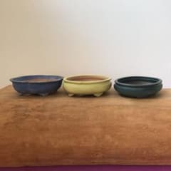 盆栽鉢  山野草鉢(3点セット)のサムネイル