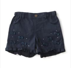 メゾピアノ ネイビー ショートパンツ リボン付き フリル 美品のサムネイル