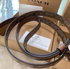 COACH 犬ブラウンレザーリード 130cm - メルカリ