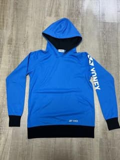 ヨネックス プルオーバー パーカー ブルー×ブラック sizeＭ　バドミントンのサムネイル