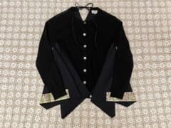 LANVIN en Bleu黒カーディガン サイズ38 インド綿刺繍リメイクのサムネイル