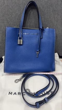 MARC JACOBS 本革 2way ハンドバッグ ショルダーバッグ ブルーのサムネイル