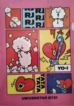 BT21 쿠라 스시 콜라보레이션 클리어 파일