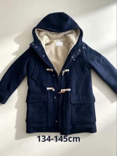 ZARA キッズ ダッフルコート ネイビー ボア裏地140cm ウール　トレンチのサムネイル