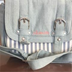 ポンポネット デニムショルダーバッグのサムネイル