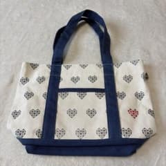 T&T ハート柄 キャンバス トートバッグ