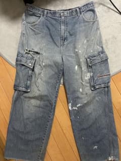 本日限定価格ワイドデニム ペイント加工 38/32 - メルカリ