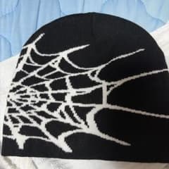 スパイダーウェブ ニット帽 ビーニー ブラックのサムネイル