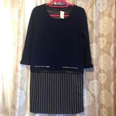 新品❤️切替ワンピース✨ドッキングワンピース✨ストライプ✨送料込‼️のサムネイル