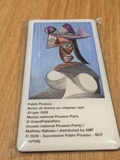 Picassoシートマグネット: 縞模様の帽子を被った女性の胸像のサムネイル