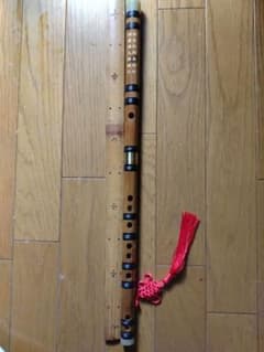 横笛 篠笛 竹製 赤い房付き 収納袋付き 52cmのサムネイル