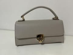 グレー 合成皮革 ハンドバッグ 小型