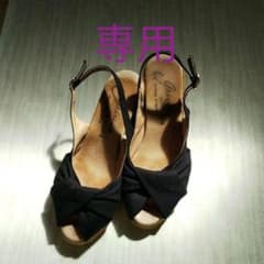 mirumiru様専用　ウェッジソールサンダル　黒のサムネイル