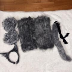 獣耳 カチューシャ 尻尾 レッグウォーマー フラッフィーカフス 4点セットのサムネイル